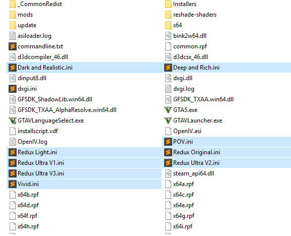 Copy filters into GTA V folder